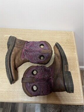 Rocky Kids Western Brown And Purple Boots Size 13